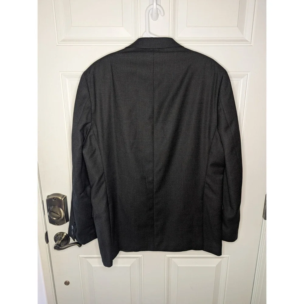 Calvin Klein Blazer Mens 42R Black Lined Pockets Two Button Long Sleeve Wool